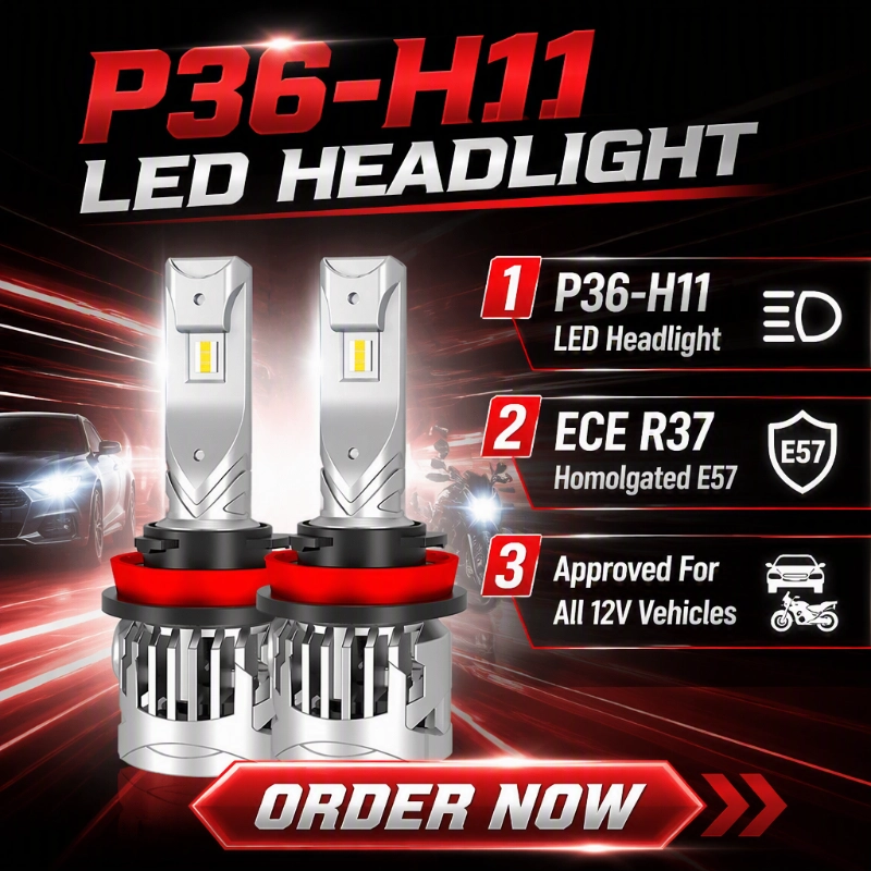 Luxfighter uvádza na trh LED žiarovku P36 H11 s certifikáciou ECE R37